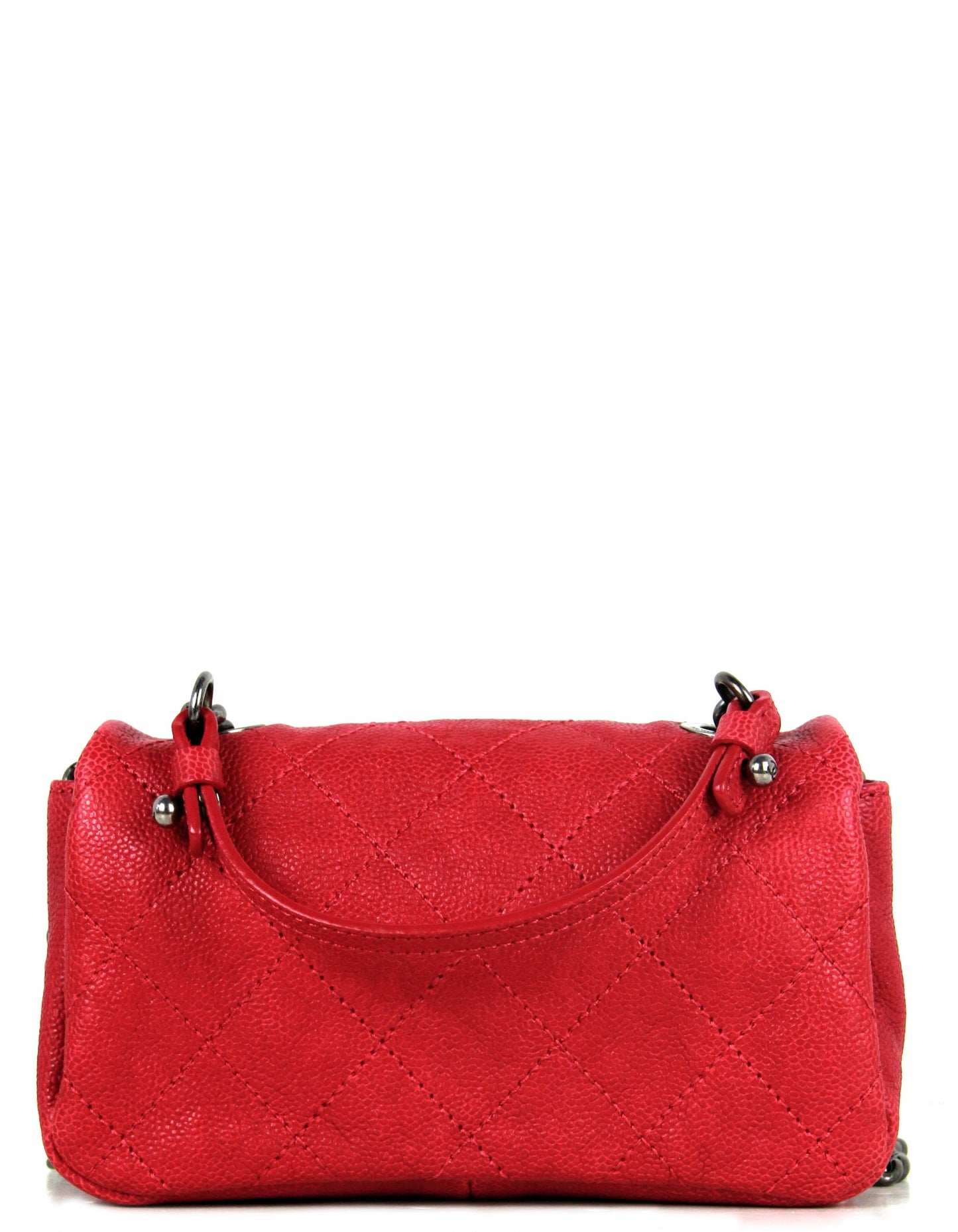 Chanel Red Caviar Leather Quilted Mini Simply CC Flap Bag