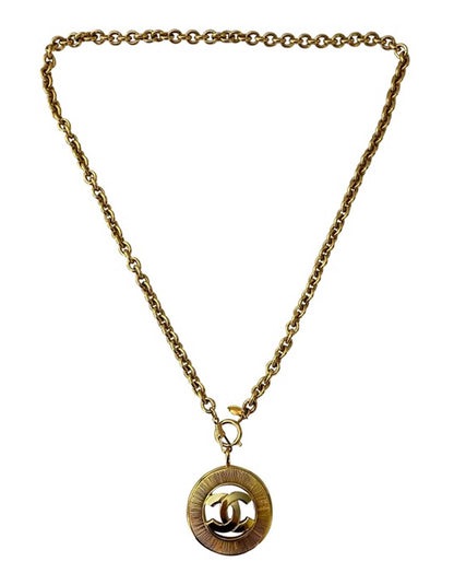 Chanel '90S Vintage Goldtone CC Pendant Necklace