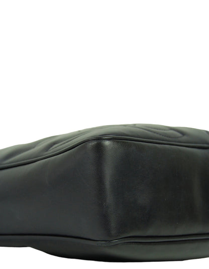 Chanel Vintage Navy Leather CC Embossed Bag