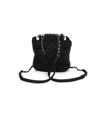 Chanel Black/Ecru Nylon & Shearling Coco Neige Backpack
