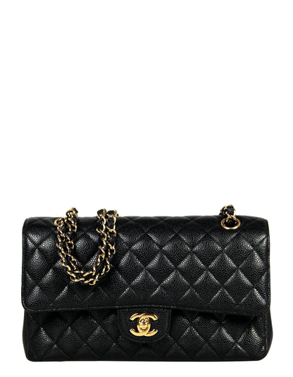Chanel Black Caviar Medium Double Flap Classic GHW