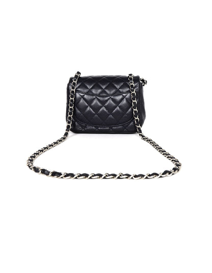 Chanel Navy Caviar Leather Mini Classic Bag