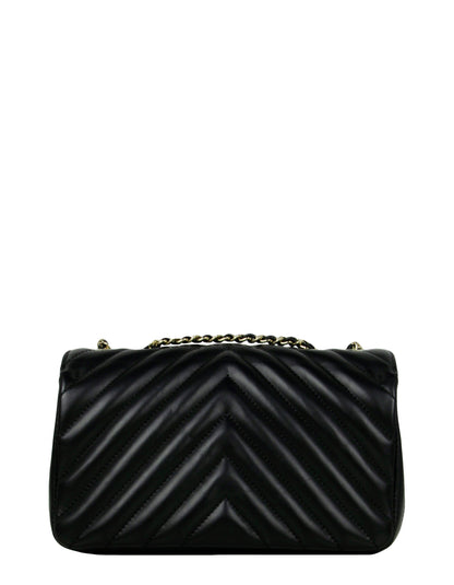 Chanel Black Lambskin Chevron Mini Statement Flap Bag