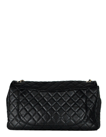 Chanel Black Leather Quilted XXL Airlines Flap Bag