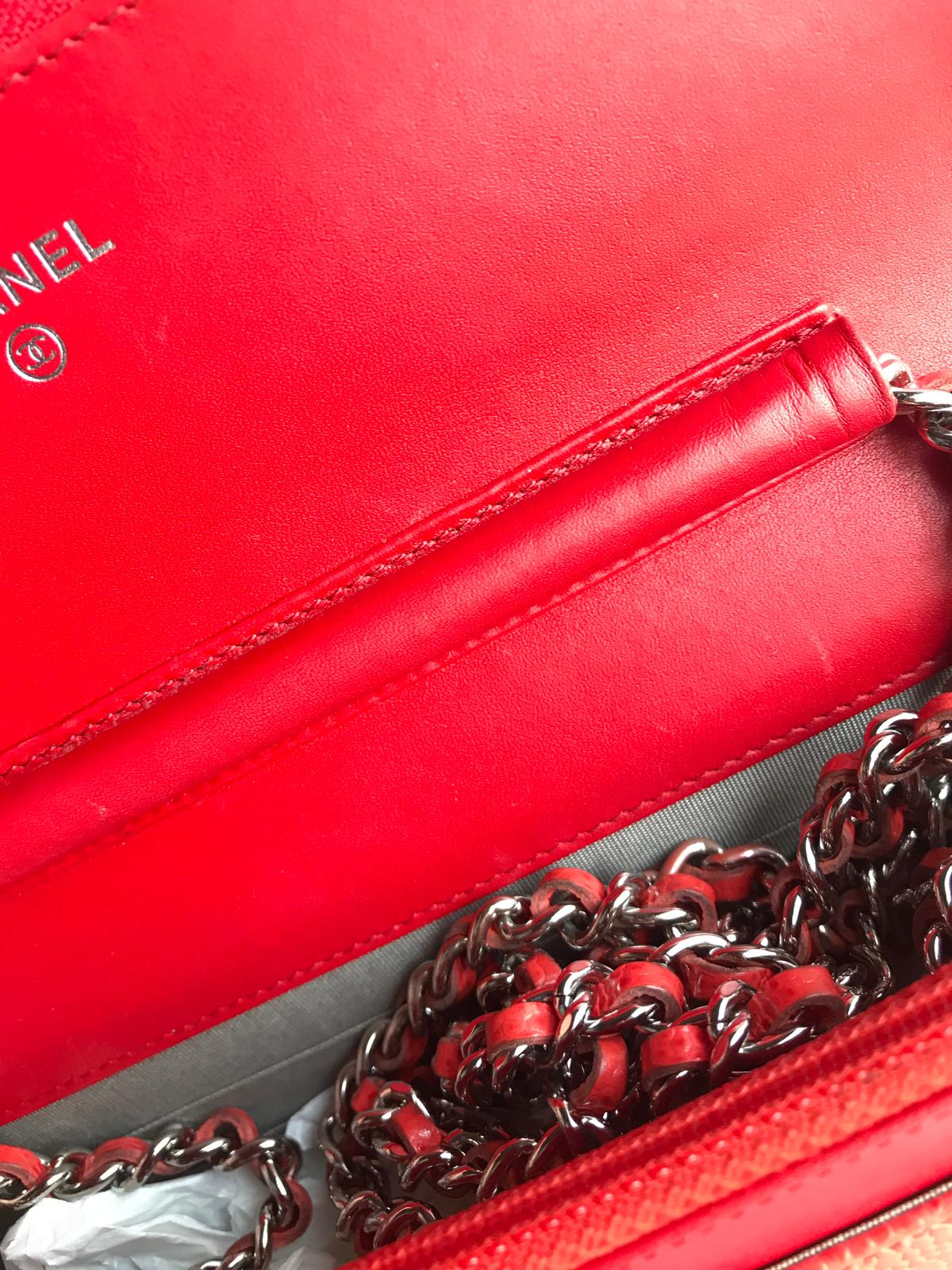 Timeless CC Wallet on Chain in Red Caviar