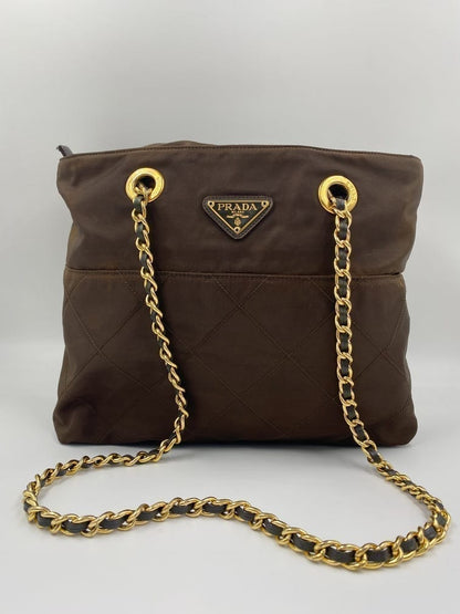 Prada Nylon Shoulder Bag with Chain Handle