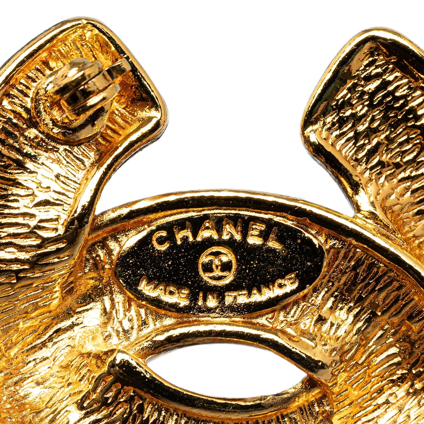 CHANEL CC Quilted Brooch Costume Brooch