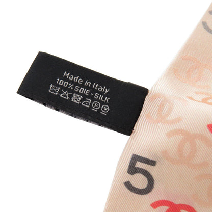 CHANEL scarf silk pink COCO Mark Clover