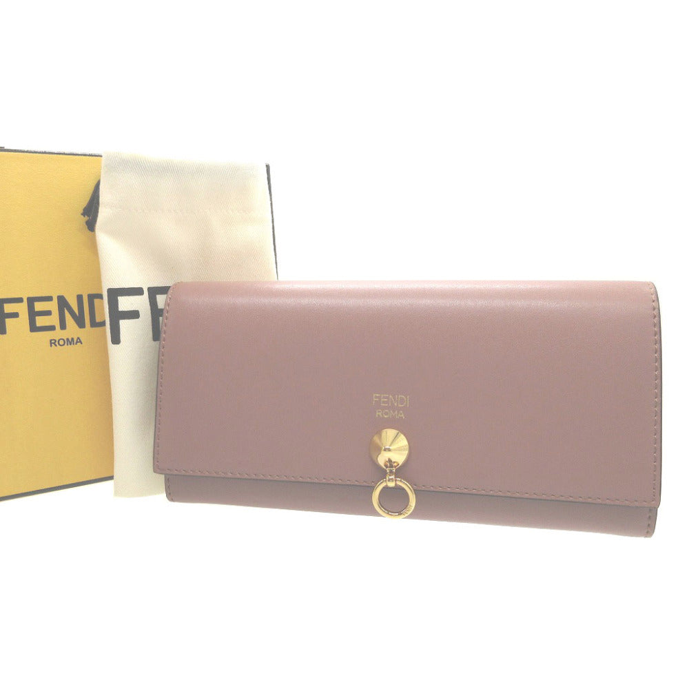 FENDI Long Wallet Purse 8M0251 leather pink Two fold By the way Women