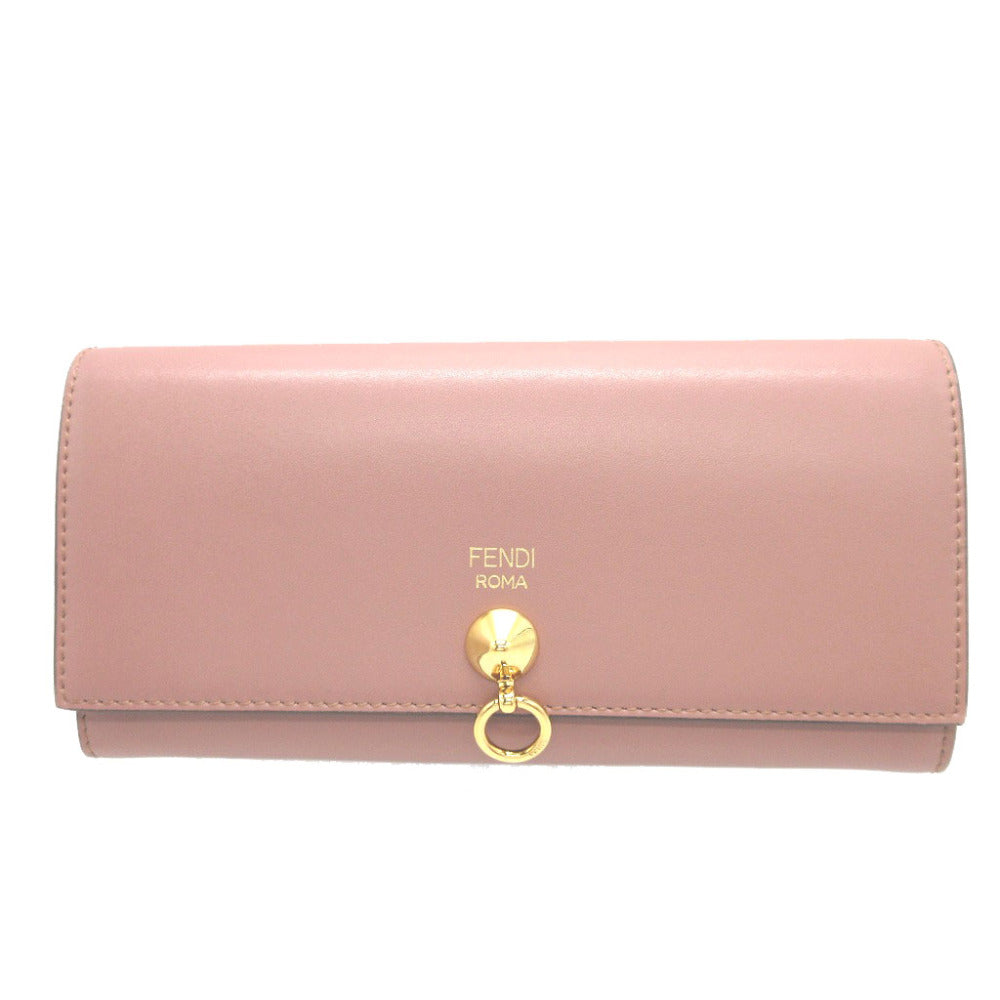 FENDI Long Wallet Purse 8M0251 leather pink Two fold By the way Women