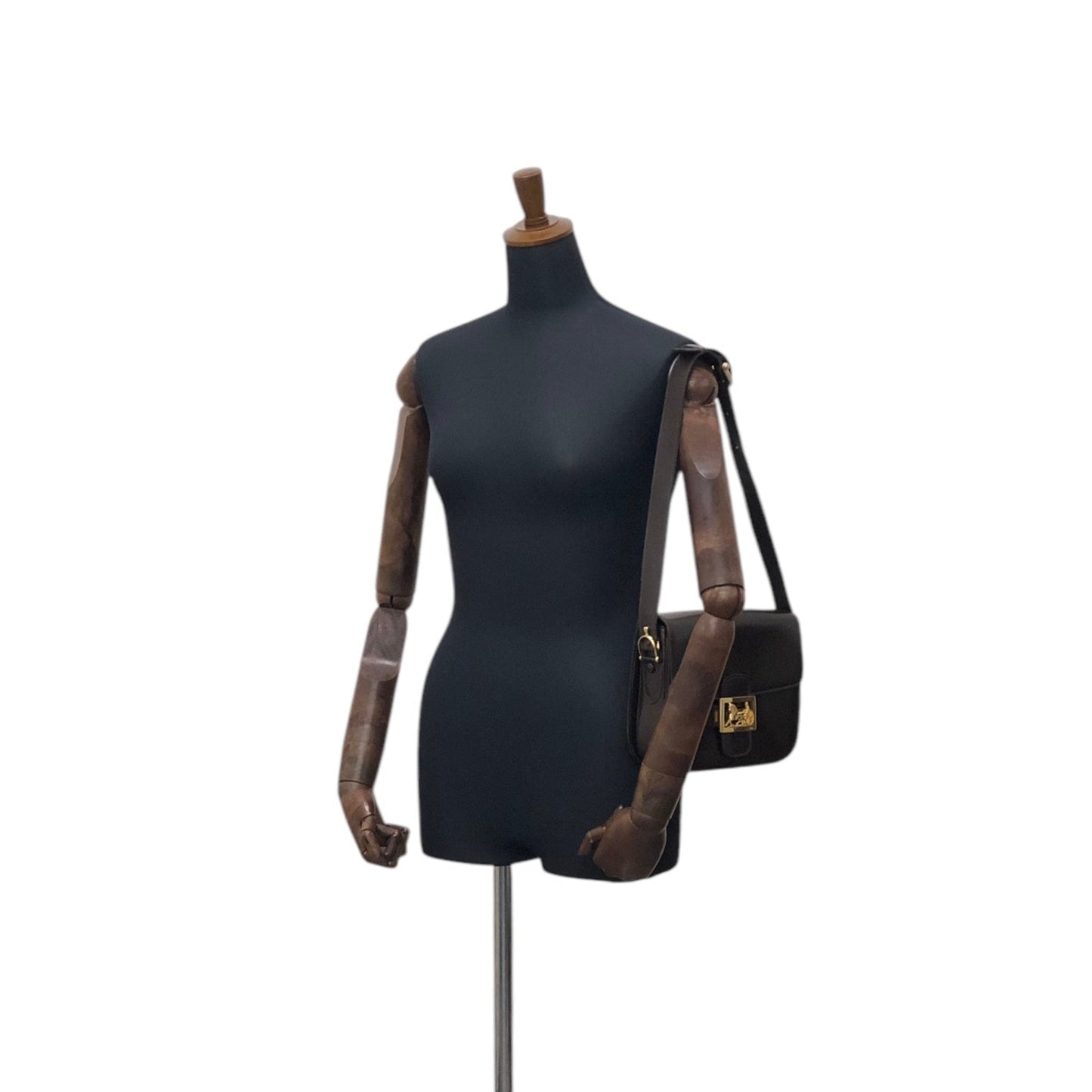 CELINE Horse Carriage Shoulder bag Brown Vintage 8ewcxg