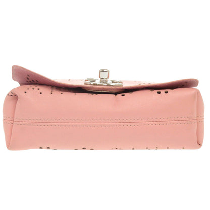CHANEL Shoulder Bag leather pink Punching COCO Mark