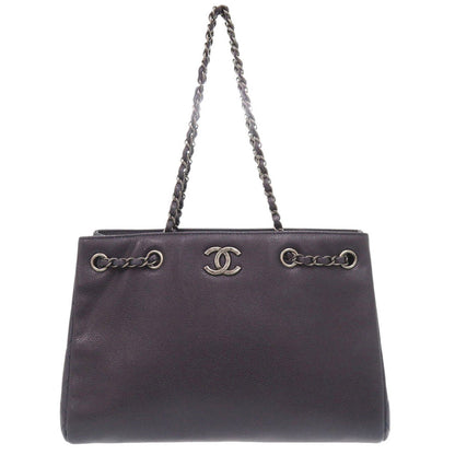 CHANEL Shoulder Bag Caviar skin Navy COCO Mark