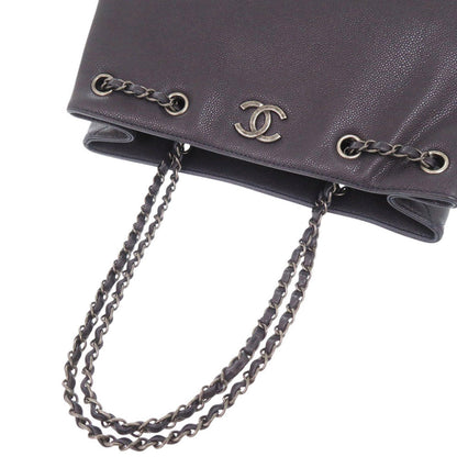 CHANEL Shoulder Bag Caviar skin Navy COCO Mark