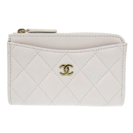 CHANEL Coin case AP3179 Caviar skin white