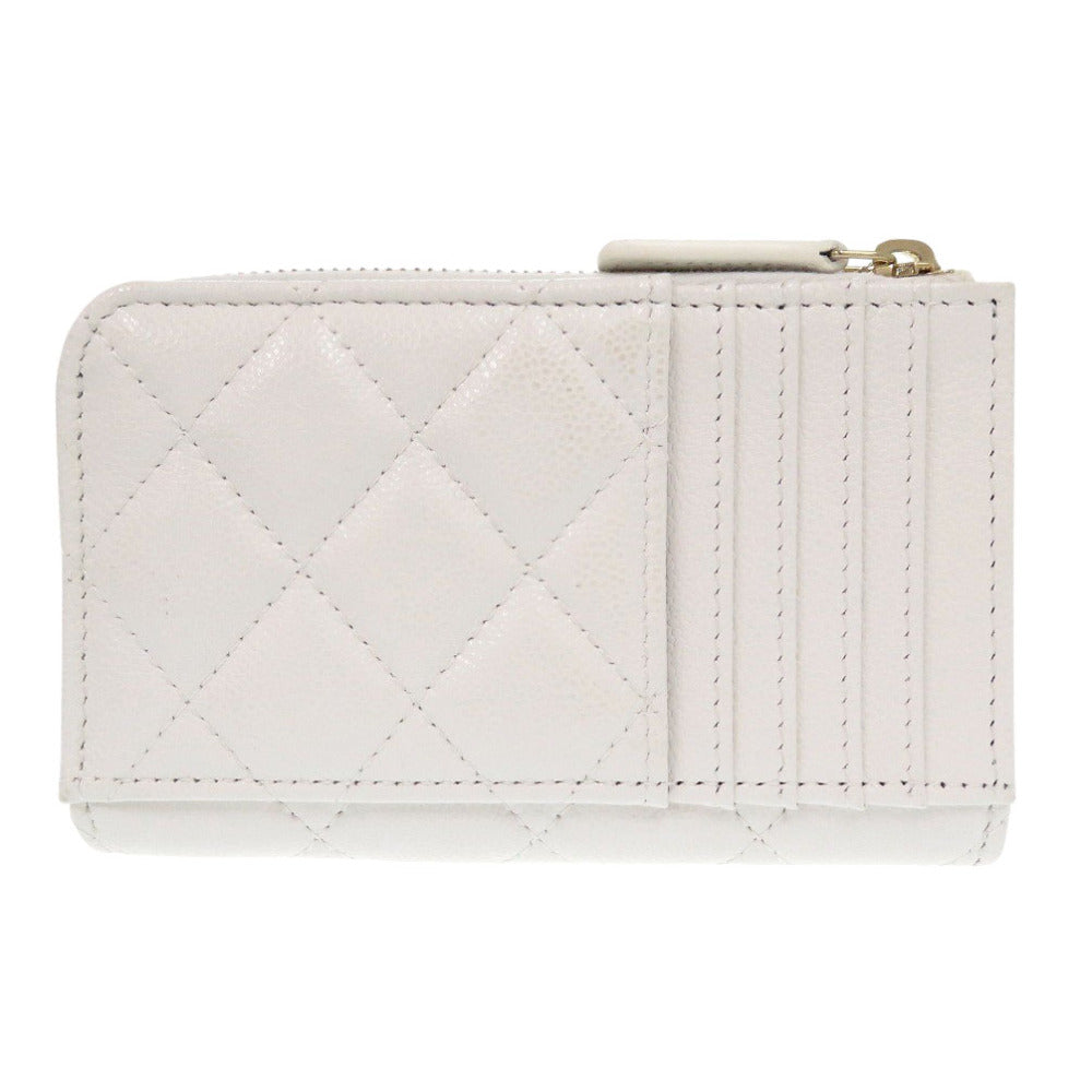 CHANEL Coin case AP3179 Caviar skin white