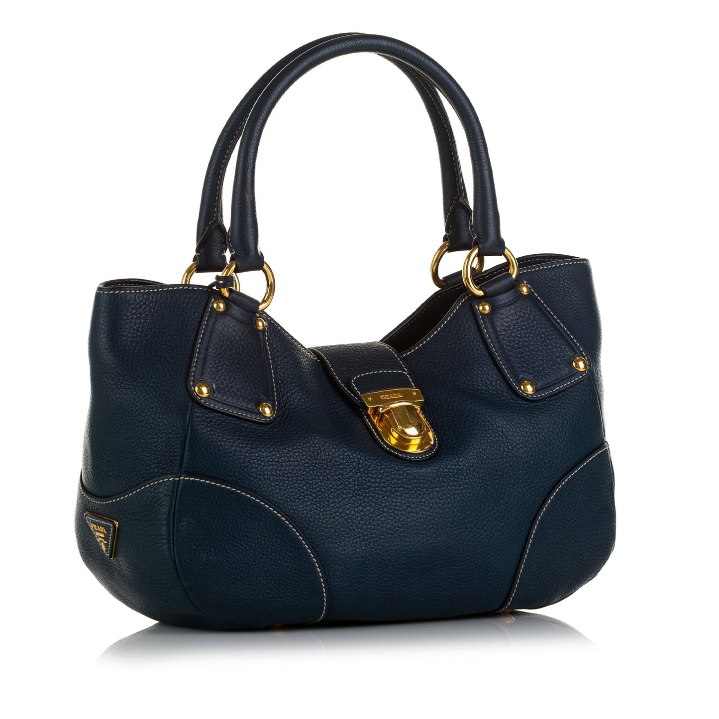 Prada HandBag Blue Vitello Daino