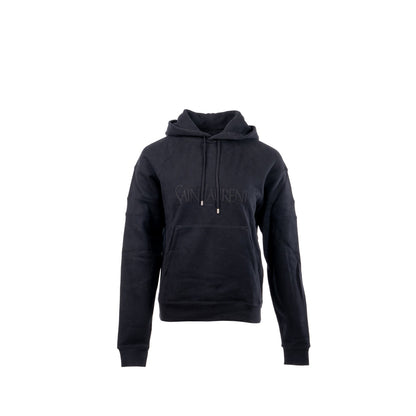 Saint laurent size XS letter hoodie cotton black