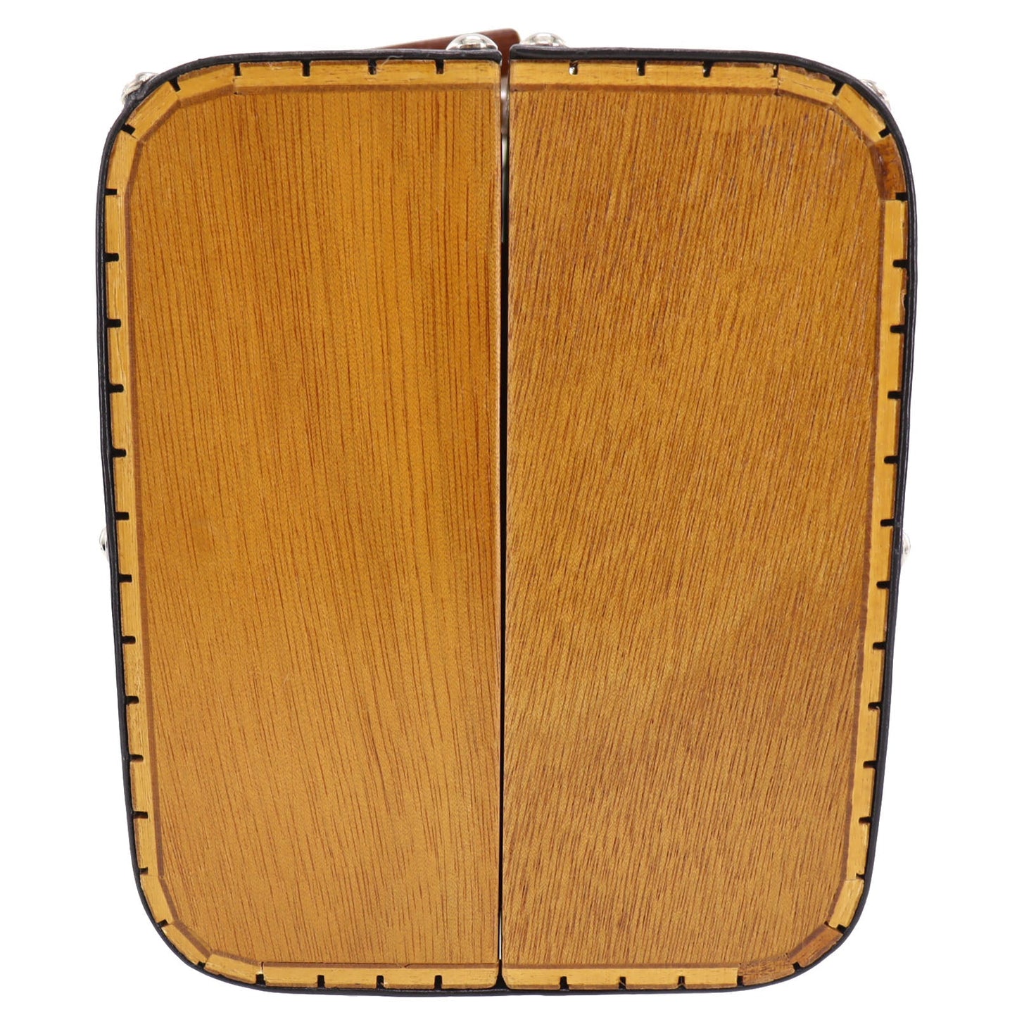 CHANEL CC Wood Vanity Handbag Brown Studs France Vintage Rare #AH582