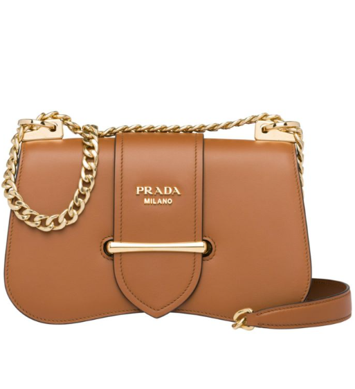 Prada Sidonie Leather Shoulder Bag Brown