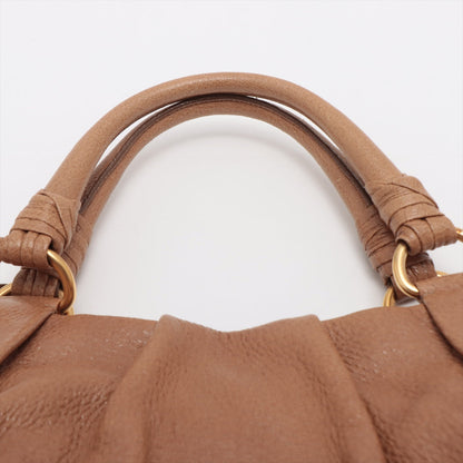 Prada Leather Shoulder Bag Brown