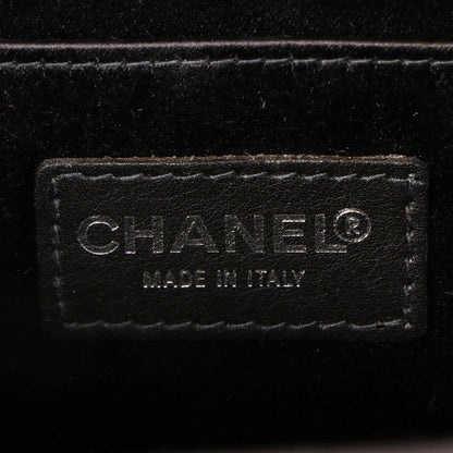 CHANEL Around 2000 Made Silk Satin Rhinestone Camellia Cc Mark Mini Top Handle Bag Black