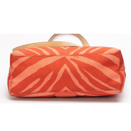 Coach Red Signature Zebra Print Tote