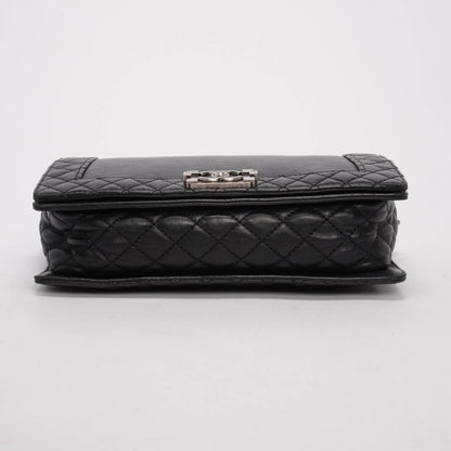 Chanel Black Calfskin Old Medium Reverso Boy Bag