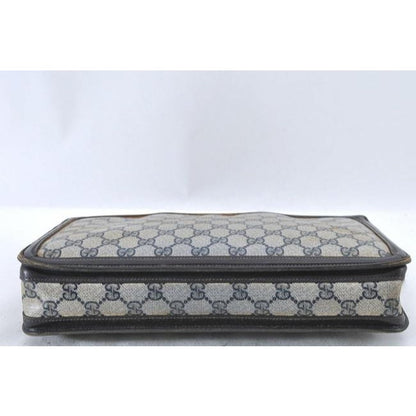 Gucci Supreme Portfolio Clutch Guccissima Print Cted Canvasleather Structured Two Way Satchelclutch