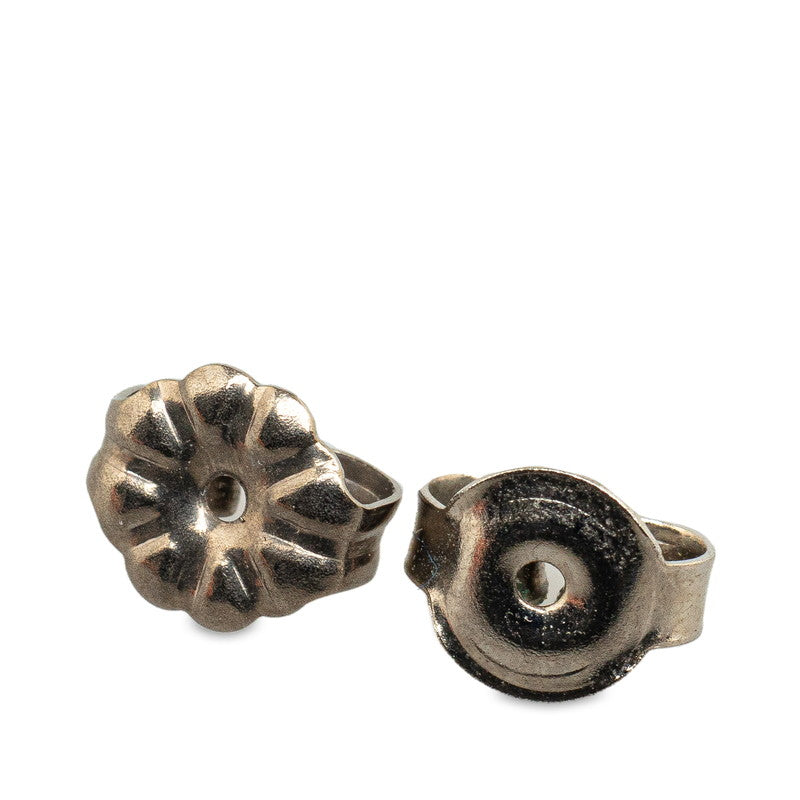 Chanel Coco Stud Earrings Silver G Metal