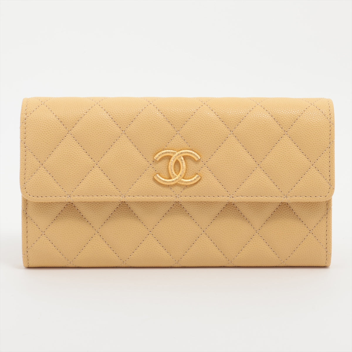 Chanel Matrasse Caviar S Wallet Yellow Gold  Random