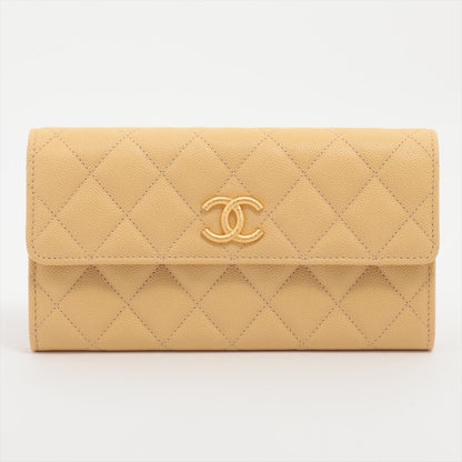 Chanel Matrasse Caviar S Wallet Yellow Gold  Random