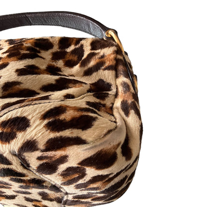 Prada Leopard Hobo Handbag