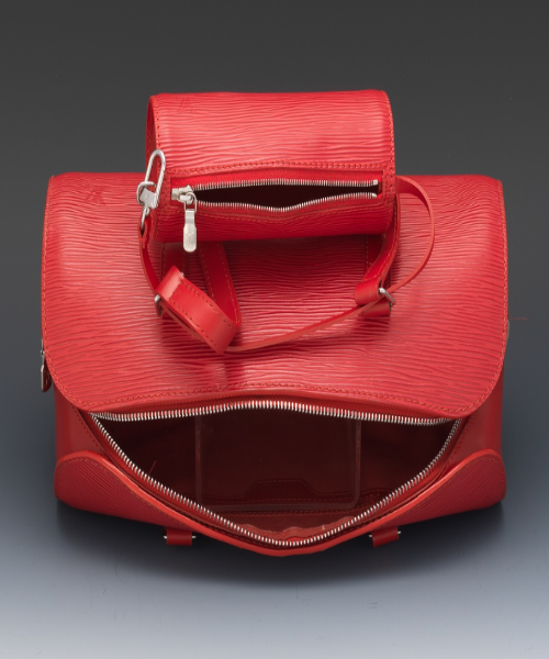 LV Soufflot Bag Black Epi Leather Red<