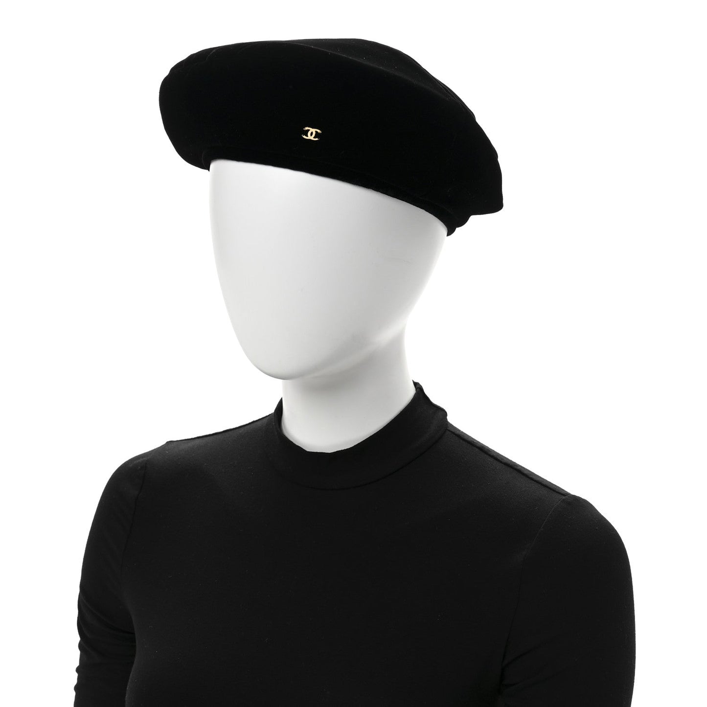 Velvet Beret Hat S Black