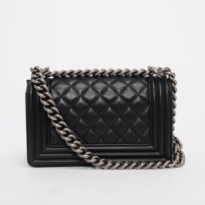 Chanel Black Quilted Lambskin Small Boy Bag