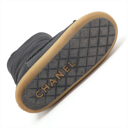 Chanel Coco Mouton x Leather Shoes 36  Black G28739 Chain