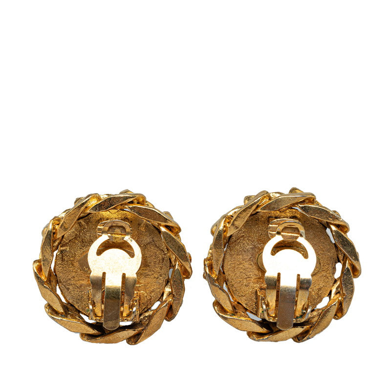 Chanel Vintage Coco Earring G  Line Stone  Chanel