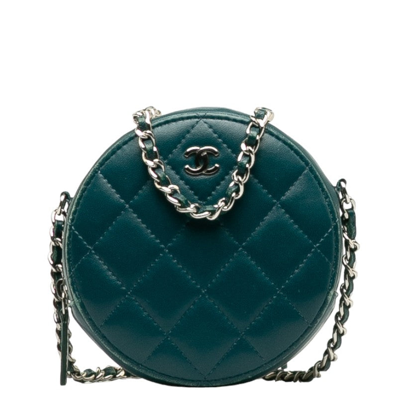 Chanel Matrases Cocomark  Chain Shoulder Bag Portfolio Green Leather  CHANEL