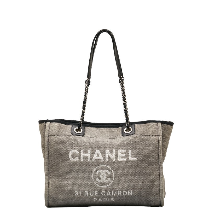 CHANEL DOVILLE MEDIUM Tote MM SHOLDER BAG TORTE BAG GREY BLACK CANVES LEADER LADY CHANEL CHANEL