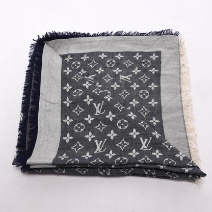 Louis Vuitton Denim Monogram Classic Fringed Shawl