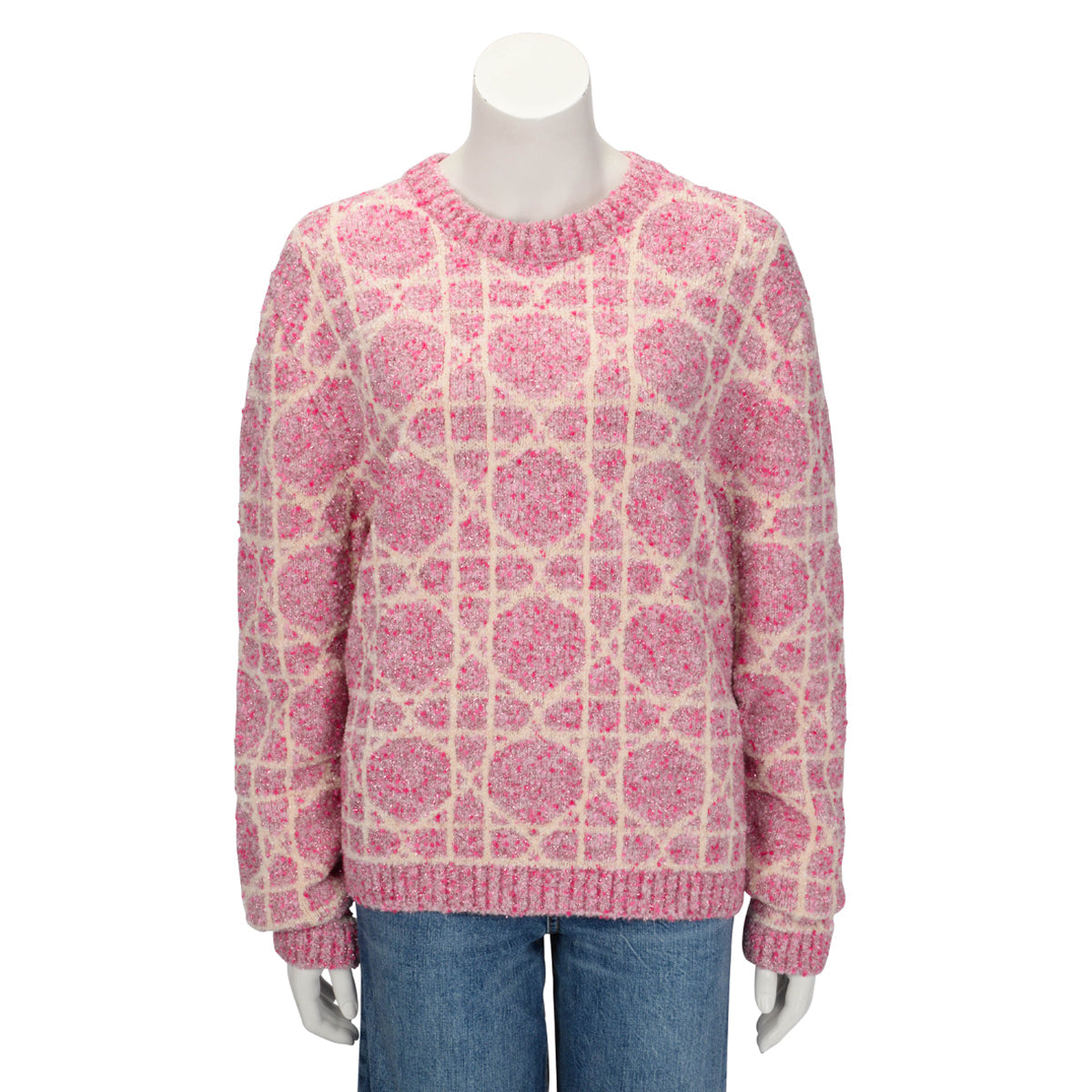 Dior Pink Cashmere Cannage Sweater L