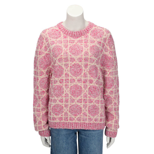 Dior Pink Cashmere Cannage Sweater L