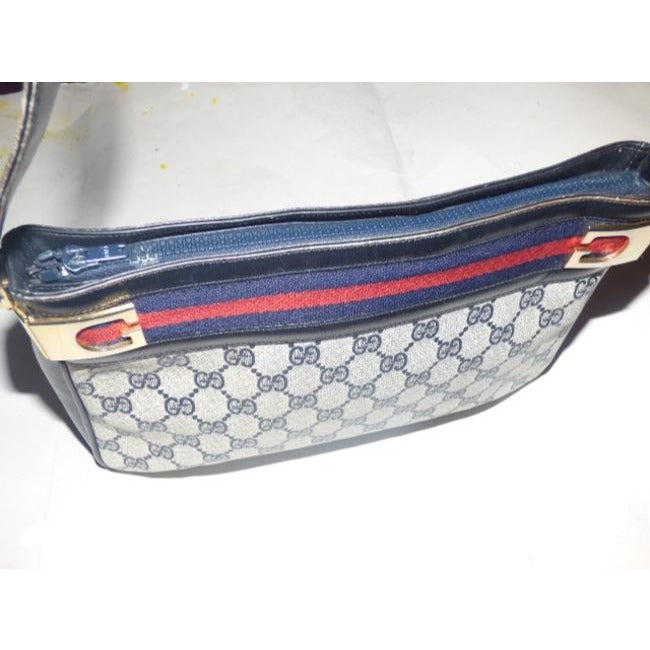 Gucci Vintage Pursesdesigner Purses Shades Of Blue With Large G Logo Coated Canvas And Leather Shoul