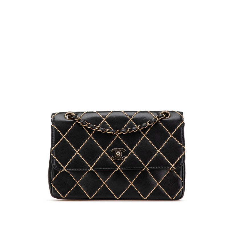 Chanel Coco Mark Wild Stitch Lambskin Shoulder Bag