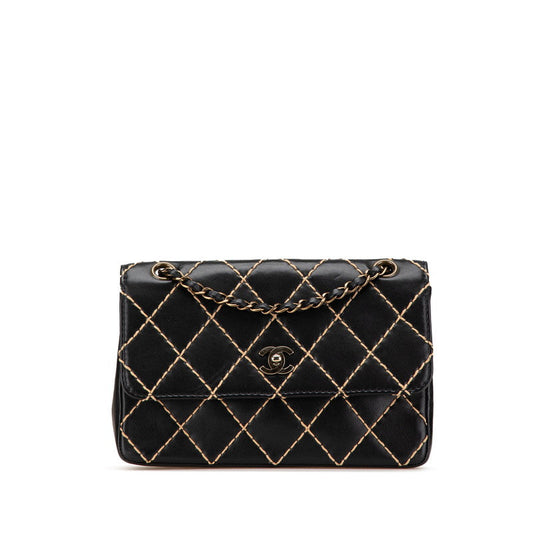 Chanel Coco Mark Wild Stitch Lambskin Shoulder Bag