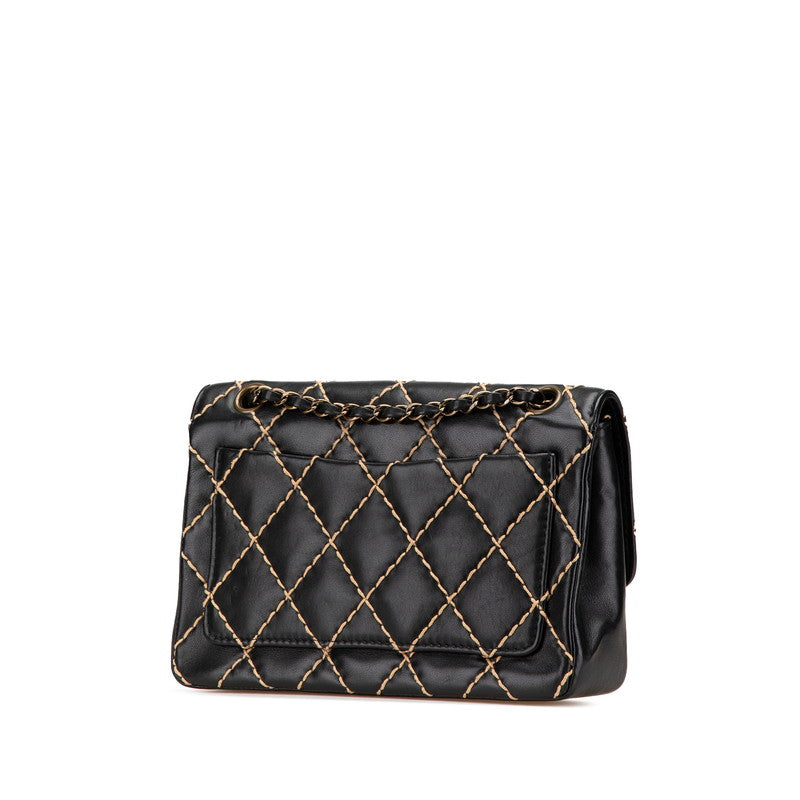 Chanel Coco Mark Wild Stitch Lambskin Shoulder Bag