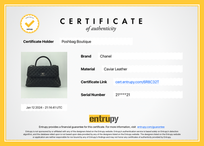 Coco Top Handle Medium Caviar Leather Bag