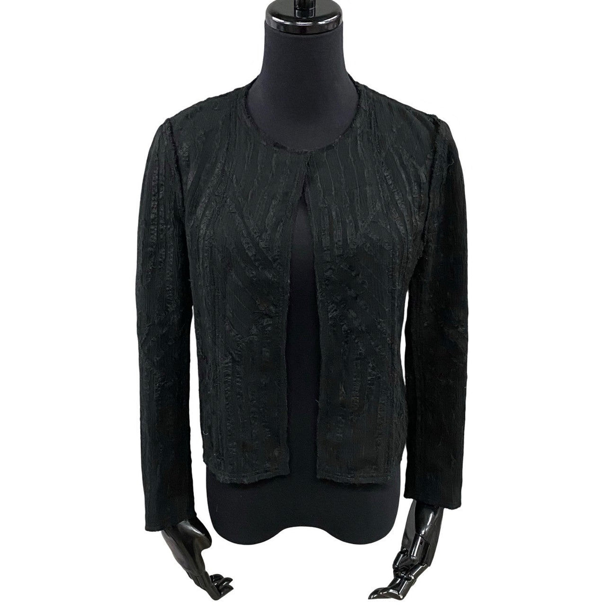Chanel No Collar Jacket Silk Outerwear