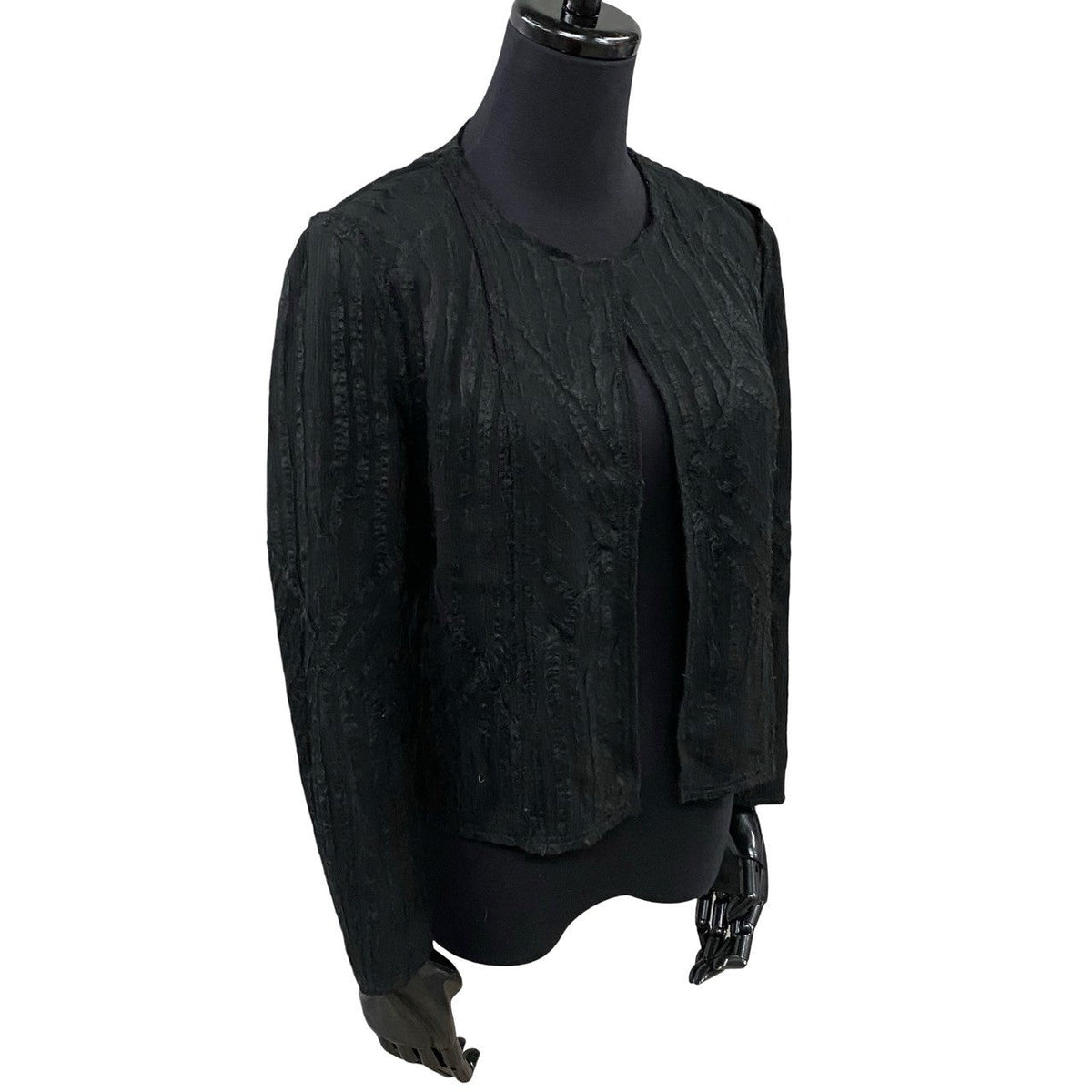 Chanel No Collar Jacket Silk Outerwear